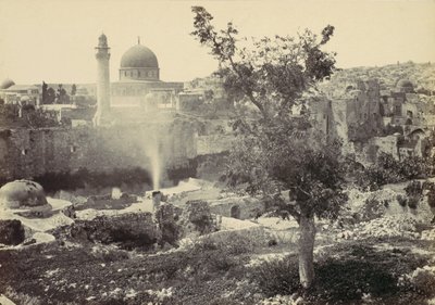 Moskeen i Omar, Jerusalem, 1857. af Francis Frith