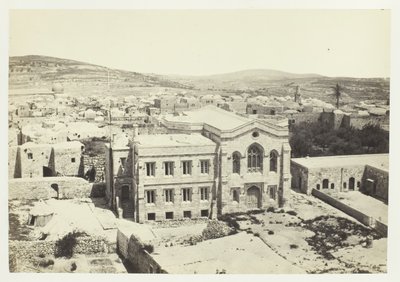 Den nye engelske kirke fra Hippicus-tårnet, Jerusalem, 1857. af Francis Frith