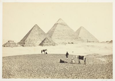 Pyramiderne i El Geezeh, fra sydvest, 1857. af Francis Frith