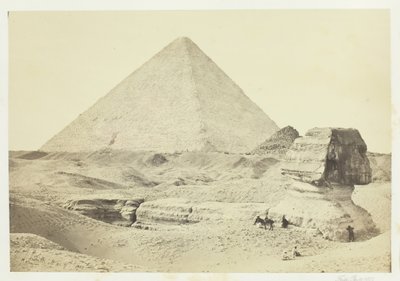 Sfinxen og den store pyramide, Giza, 1857. af Francis Frith