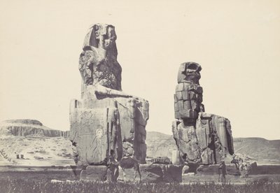 Statuerne af Memnon. Thebensletten, 1857. af Francis Frith