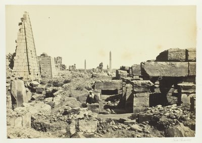 Udsigt ved Karnac, fra granitpylonen, 1857. af Francis Frith
