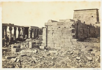 Udsigt over øen Philae, 1857, trykt 1862. af Francis Frith