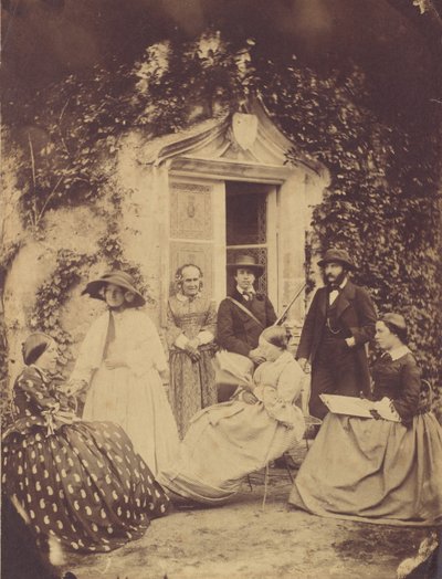 Claudet Family Group, Chateau de la Roche, Amboise, 1856. af Francis George Claudet