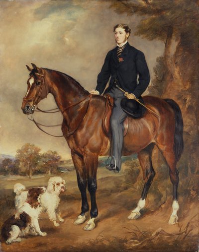 Et ridesportræt af Seymour Sydney Hyde 6. jarl af Harrington (olie på lærred) af Francis Grant