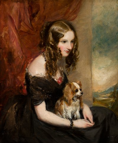 Portræt af Hon. Selina Weld Forester, Viscountesse Newport og senere grevinde af Bradford (1819-1894), ca. 1839-78 (olie om bord) af Francis Grant