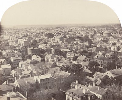 Ser mod nordvest fra Westminster Street, Providence, 1858-1860. af Francis Hacker