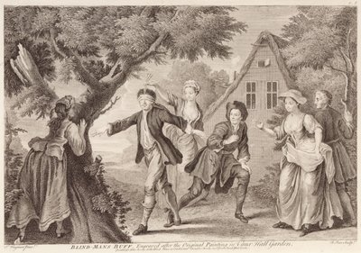 Blind-Mans Buff, graveret af Remi Parr (fl.1723-50) af Francis Hayman
