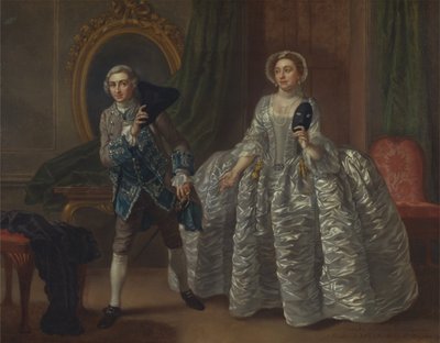 David Garrick og fru Pritchard i Benjamin Hoadleys "Den mistænkelige ægtemand" af Francis Hayman