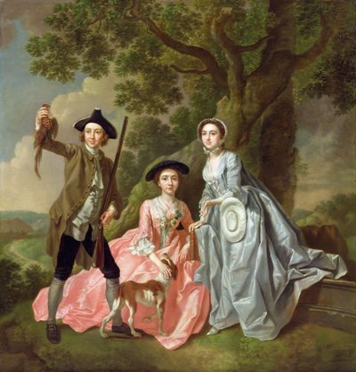 George Rogers med sin kone, Margaret, og hans søster, Margaret Rogers, ca. 1748-50 af Francis Hayman