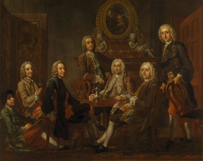 Portræt af en gruppe herre med kunstneren af Francis Hayman