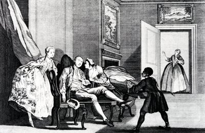 Stjæler et kys, ca. 1743 af Francis Hayman