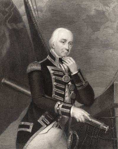Admiral Lord Cuthbert Collingwood, graveret af W. Finden, fra "National Portrait Gallery, volume III", udgivet omkring 1835. af Francis Howard