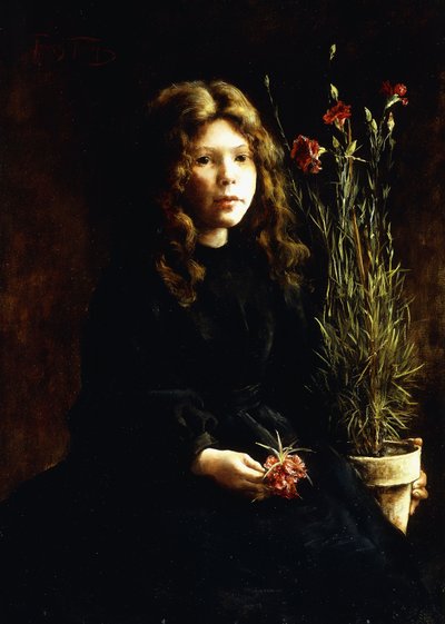 Forårsnelliker (olie på lærred) af Francis Hunt Throop