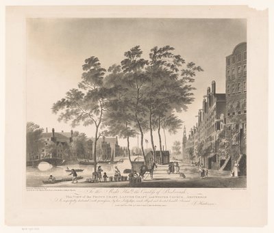 Udsigt over Prinsengracht og Westerkerk i Amsterdam Udsigt over Prince graft-Lanuor Graft- og Wester Church-Amsterdam (titel på objekt) af Francis Jukes