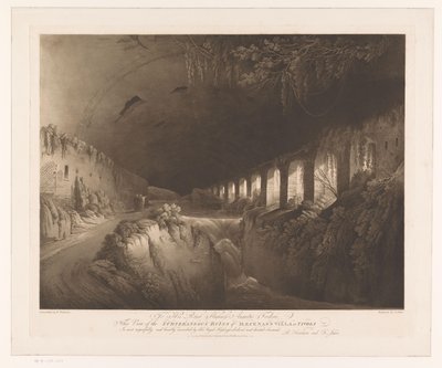 Udsigt over ruinerne af Villa Maecenas i Tivoli Udsigt over de underjordiske ruiner af Maecenas