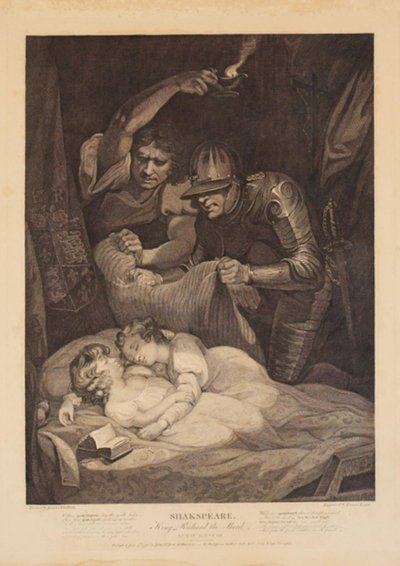 Mordet på Edward V og hans yngre bror, Hertugen af York. Fra William Shakespeares "Richard III", 4. akt, 3 scene af Francis Legat