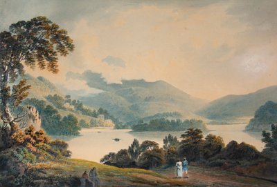 Loch Lomond nær Luss, med Ben Lomond mod nord (akvarel) af Francis Nicholson