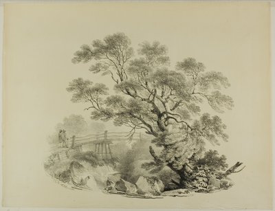 Træ og gangbro af Francis Nicholson