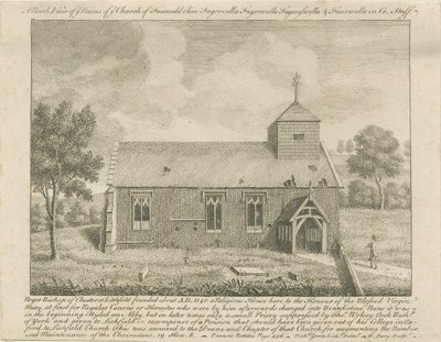 Afskedskirken: radering, nd [1740] (tryk) af Francis Perry