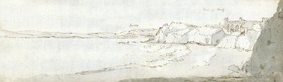 Port of Tenby, ca. 1678 (akvarel og brunt blæk på papir) af Francis Place