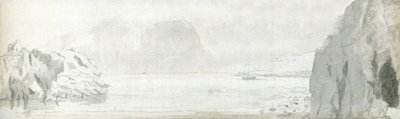 Swansea, ca. 1678 (akvarel  brunt blæk på papir) af Francis Place