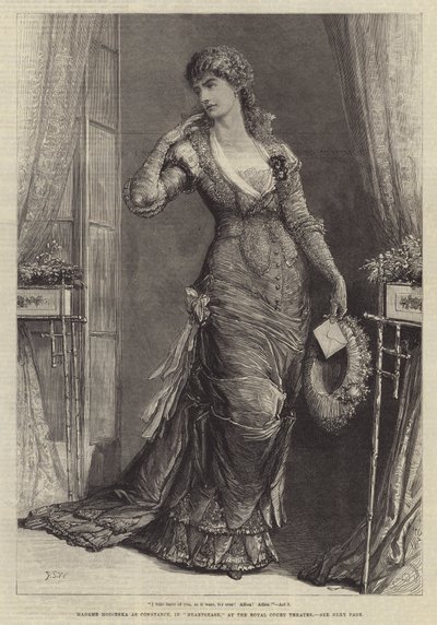Madame Modjeska som Constance, i Heartsease, på Royal Court Theatre af Francis S. Walker