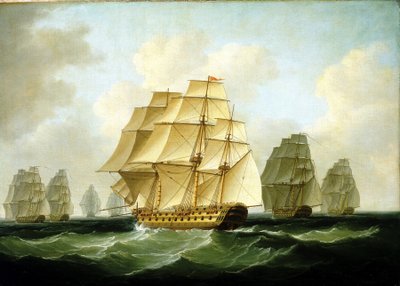 Episoder fra Napoleonskrigene (1803-1815): Richard Strachans forfølgelse ud for Kap Ortegal (Spanien), 4. november. af Francis Sartorius