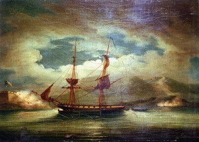 Det franske skib "Le Curieux" i Martinique, 3. februar af Francis Sartorius