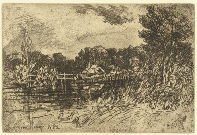 Flodprøven ved Longparish Prøven i Longsogne af Francis Seymour Haden (Sir) (signed by artist)