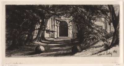 Mytton Hall af Francis Seymour Haden (Sir) (signed by artist)