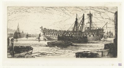 Demontering af skibet Agamemnon Opløsning af Agamemnon af Francis Seymour Haden (Sir) (signed by artist)