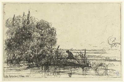 Twickenham aan de temaer Twickenham kirke Af Twickenham (titel på objekt) af Francis Seymour Haden (Sir) (signed by artist)
