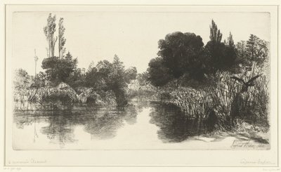 Dam Shere Mill Pond af Francis Seymour Haden (Sir) (signed by artist)