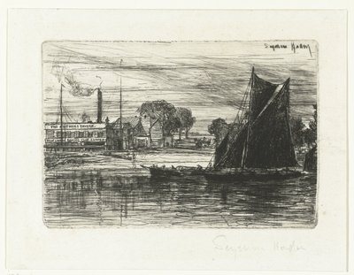 West London Roklub The Feathers Tavern af Francis Seymour Haden (Sir) (signed by artist)