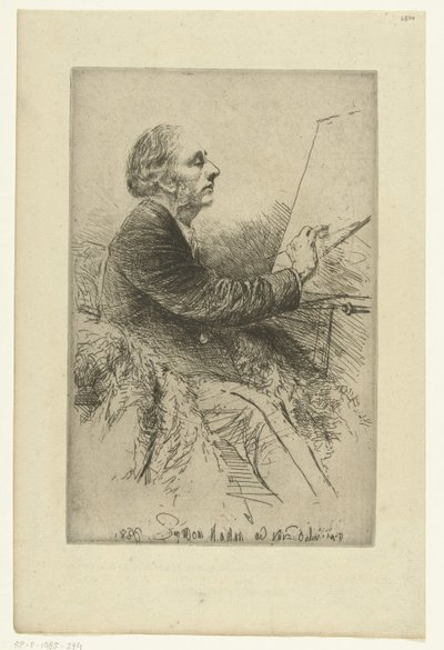 Selvportræt af Francis Seymour-Haden Portræt af Francis Seymour Haden, nr. 4 (mens du maler) af Francis Seymour Haden (Sir) (signed by artist)