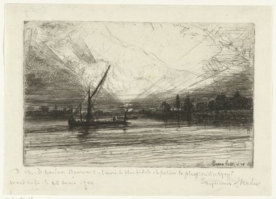 Solnedgang på Themsen Solnedgang på Themsen af Francis Seymour Haden (Sir) (signed by artist)