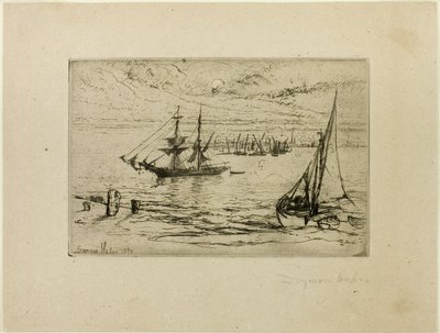 En Brig ved Anker af Francis Seymour Haden