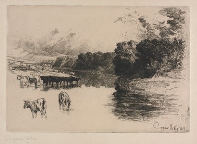 En Lancashire River, 1881. af Francis Seymour Haden