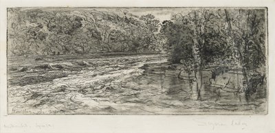 Et sandsynligt sted for en laks, 1889 af Francis Seymour Haden