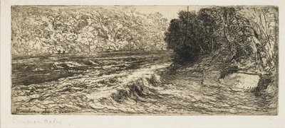 Et sandsynligt sted for en laks, 1889 af Francis Seymour Haden