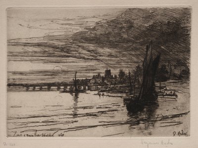 Battersea Bridge, 1868. af Francis Seymour Haden