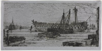 Opløsning af Agamemnon, 1870. af Francis Seymour Haden