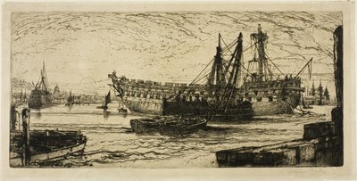 Breaking Up of the Agamemnon, nr. I af Francis Seymour Haden