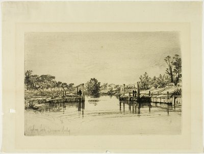 Egham Lock af Francis Seymour Haden