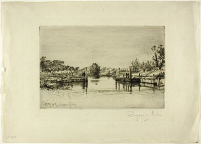 Egham Lock af Francis Seymour Haden