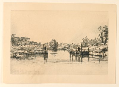 Egham Lock af Francis Seymour Haden