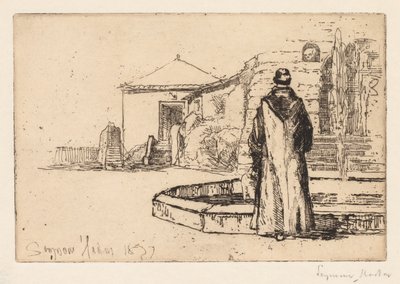 Munk ved et springvand af Francis Seymour Haden
