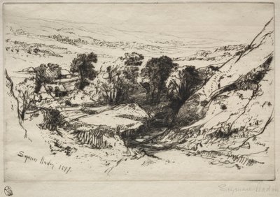Nine Barrow Down, 1877. af Francis Seymour Haden