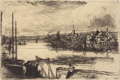 Det gamle Chelsea, fra Whistlers vindue (Battersea Reach) af Francis Seymour Haden